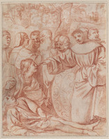 A 052
<br/>
Antonius van Padua geneest het been van een jongeman
<br/>
<em>Tiziano Vecellio (1488/90-1576) - kopie naar</em>